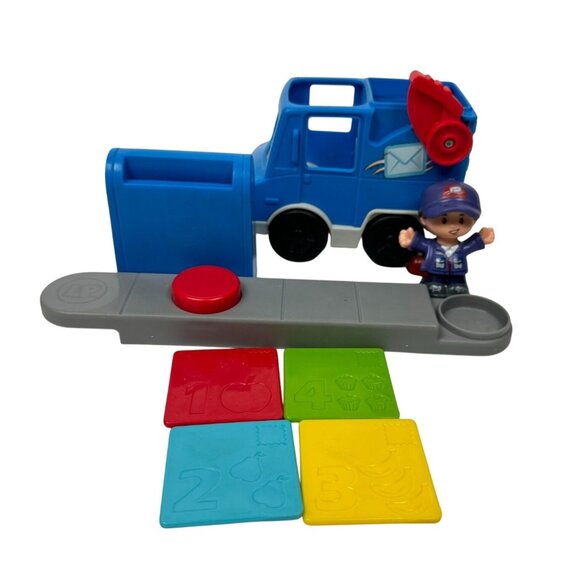 Fisher Price Little People Sending Love Mail Truck Mailbox Carrier 4 Letters Toy - Picture 1 of 16